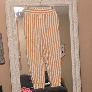 Madewell Women's White and Orange Trousers